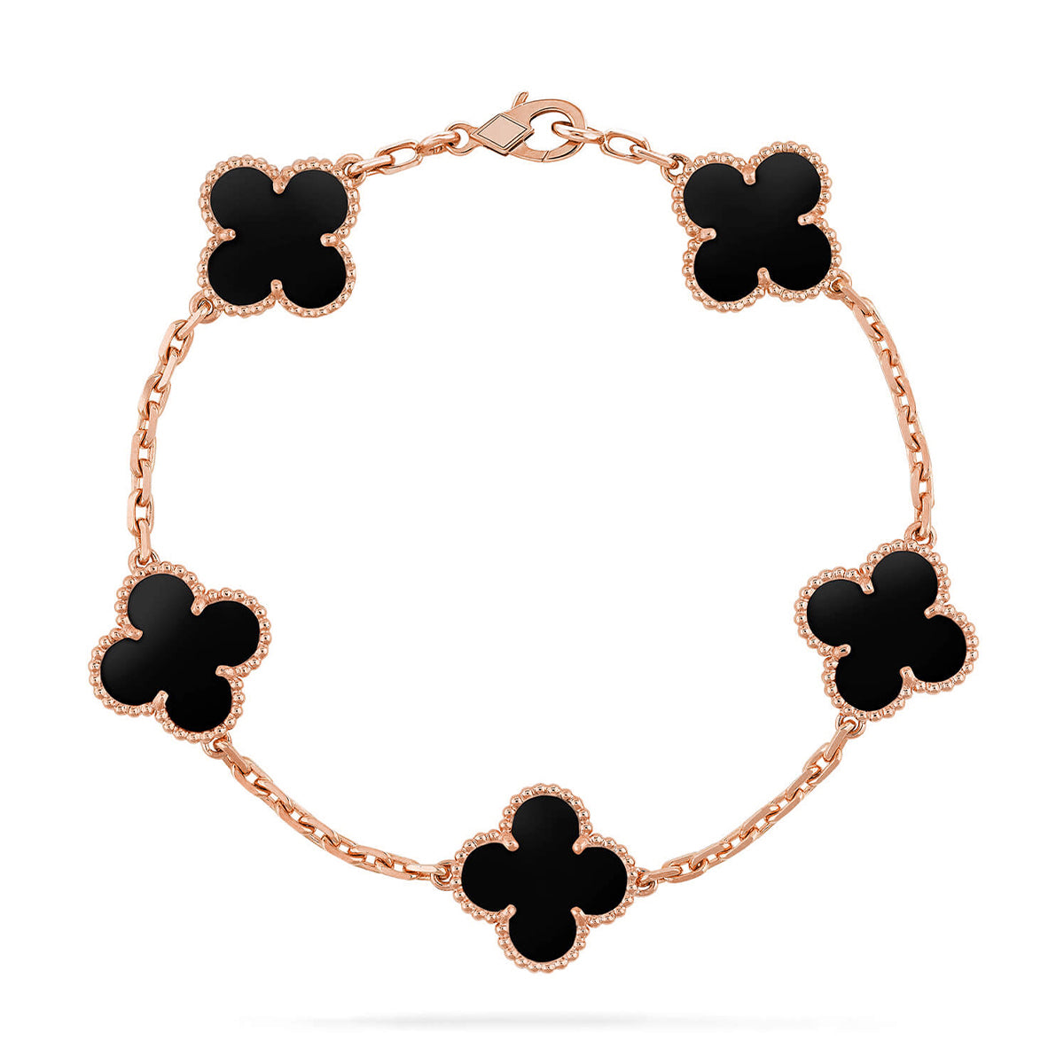 [Love Aura] CLOVER 5 MOTIF ONYXS BRACELET COLLECTION