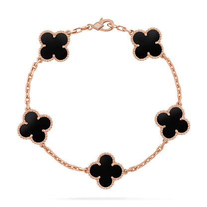 [Love Aura] CLOVER 5 MOTIF ONYXS BRACELET COLLECTION