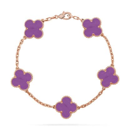 [Love Aura] CLOVER 5 MOTIF VIOLET BRACELET COLLECTION