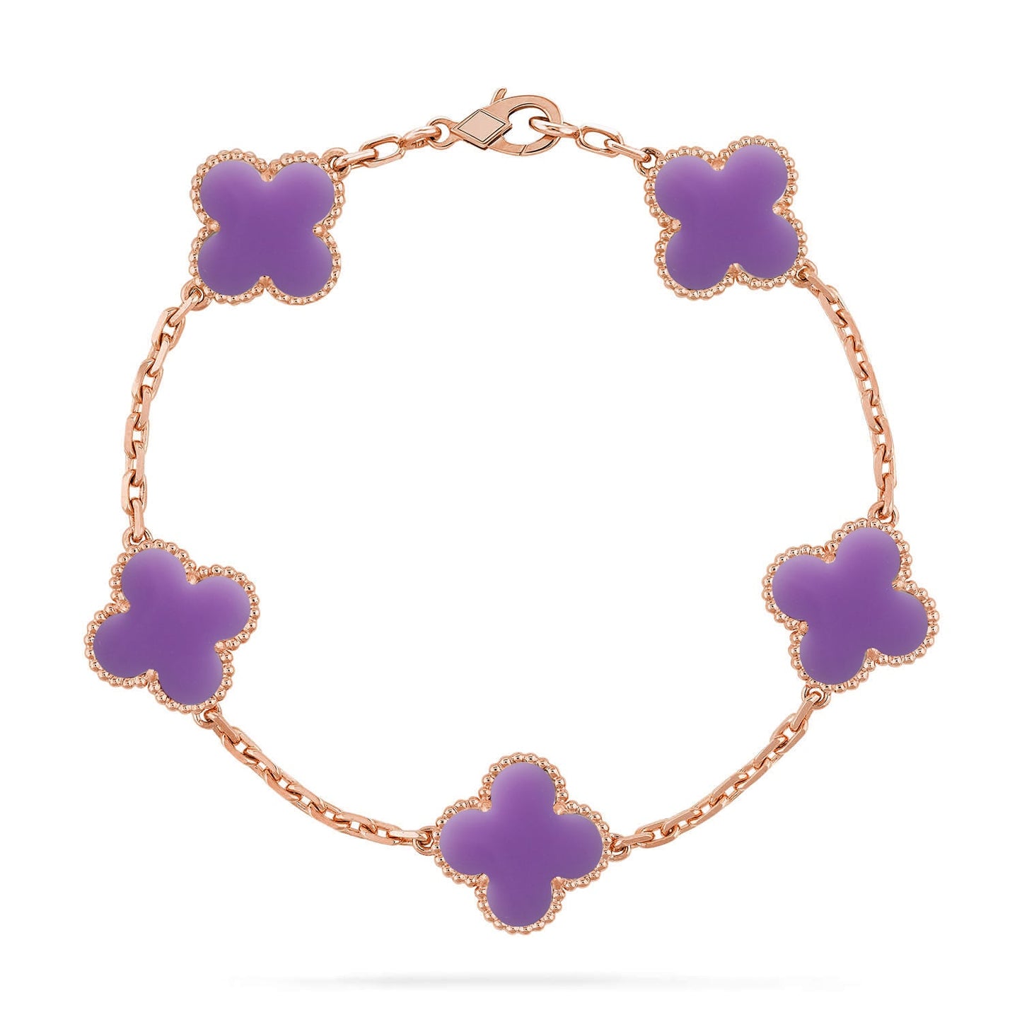 [Love Aura]CLOVER 5 MOTIF LIGHT PURPLE BRACELET COLLECTION