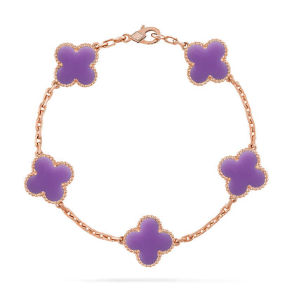 [Love Aura]CLOVER 5 MOTIF LIGHT PURPLE BRACELET COLLECTION