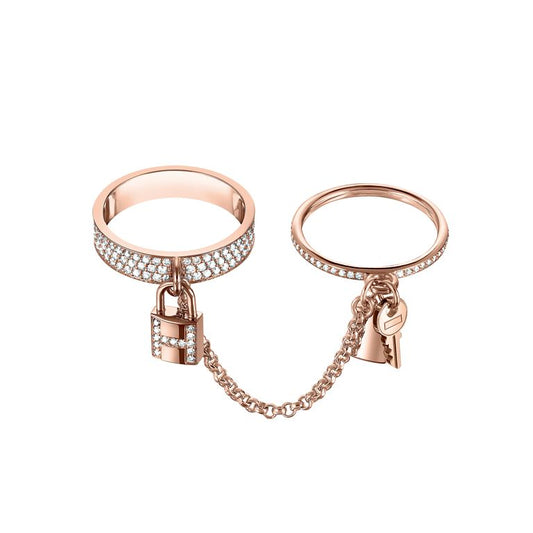 [Love Aura]HM KELLY CLOCHETTE DOUBLE RING IN  WITH DIAMONDS