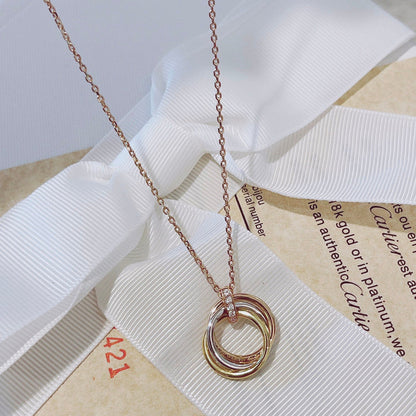 [Love Aura]TRINITY NECKLACE GOLD  DIAMONDS