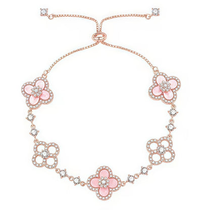 [Love Aura]CLOVER 5 MOTIF PINK BLUE RED WHITE BRACELET