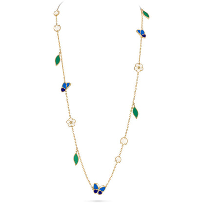 [Love Aura]LUCKY SPRING BUTTERFLY 15 FLOWER NECKLACE