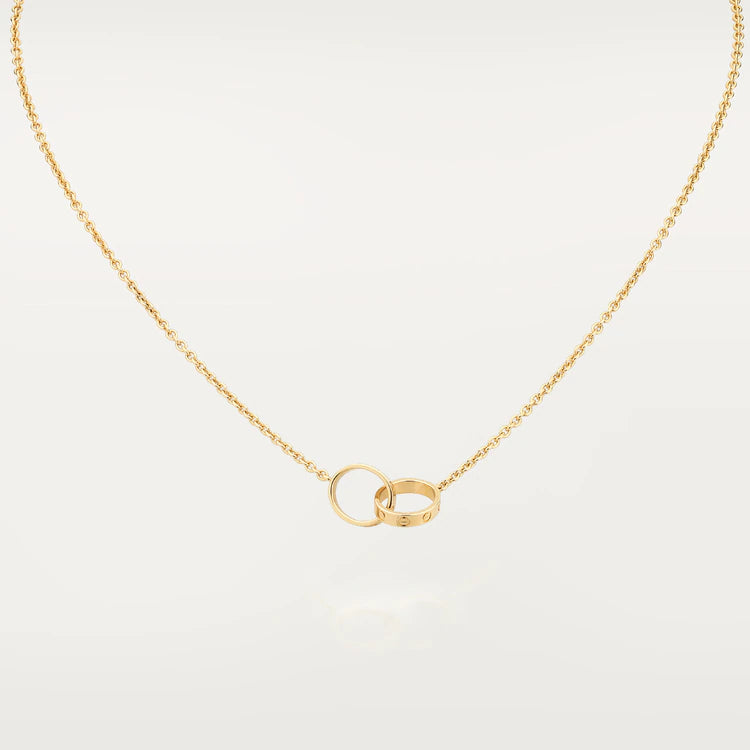 [Love Aura]LOVE NECKLACE DOUBLE RING GOLD