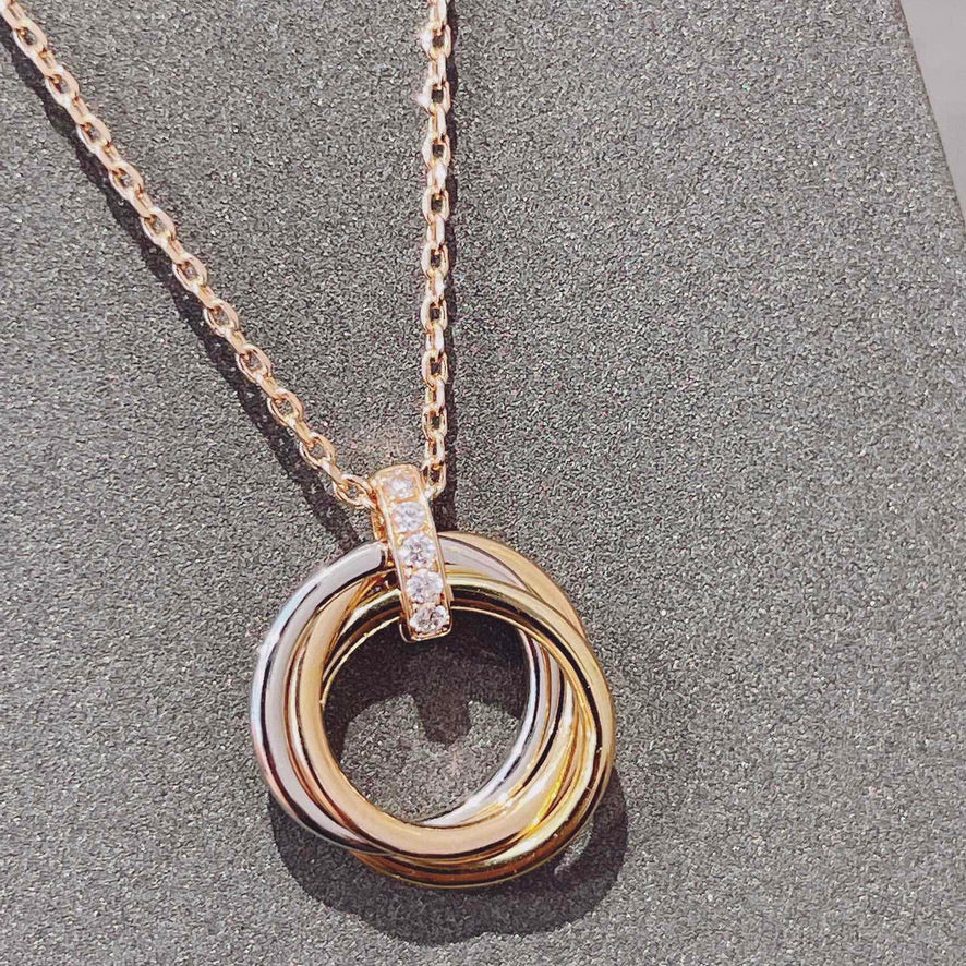 [Love Aura]TRINITY NECKLACE GOLD  DIAMONDS