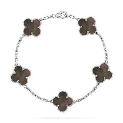 [Love Aura] CLOVER 5 MOTIF GRAY MOP BRACELET COLLECTION