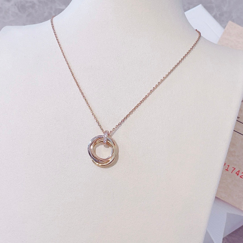 [Love Aura]TRINITY NECKLACE GOLD  DIAMONDS