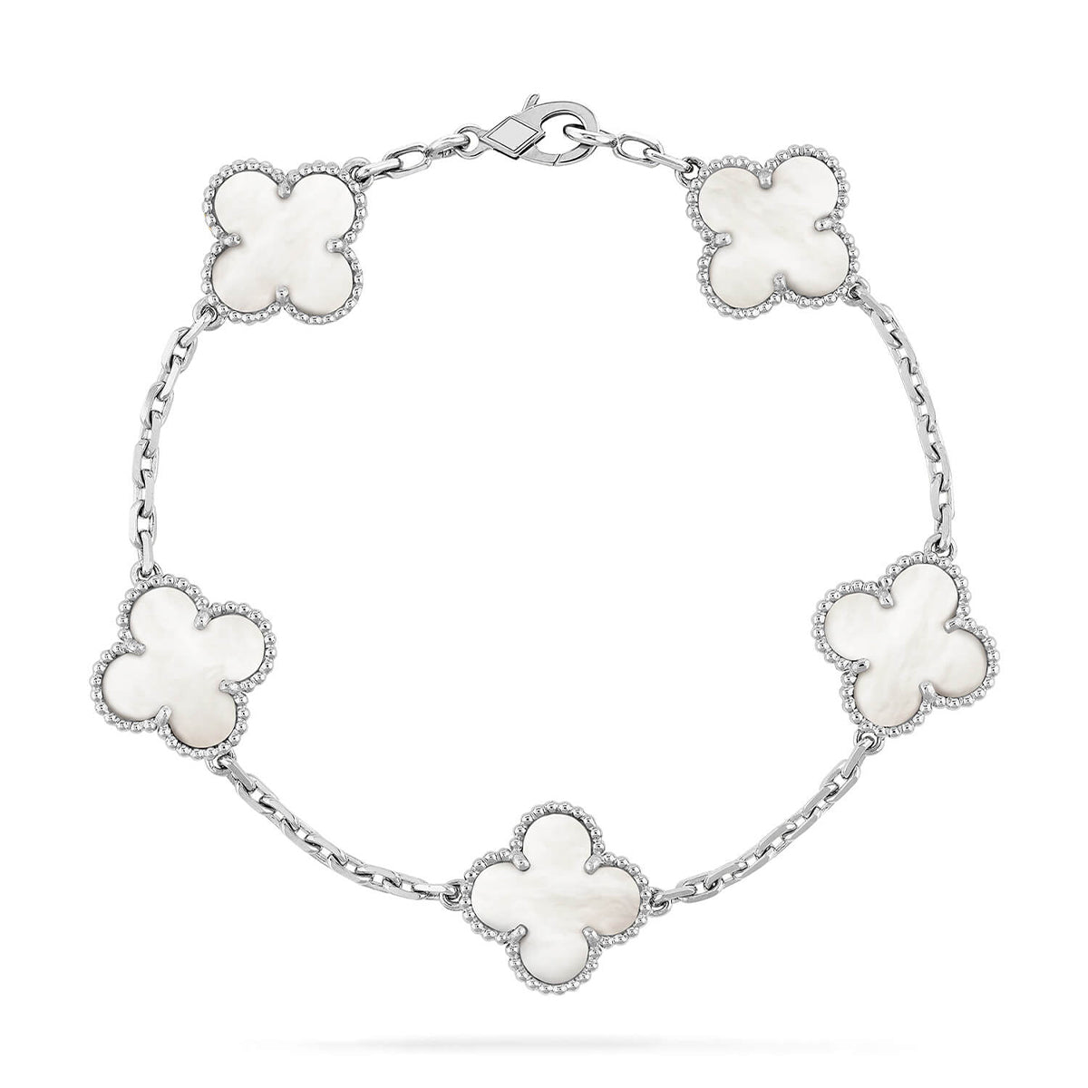 [Love Aura]CLOVER WHITE PEARL MOP 5 MOTIF BRACELET COLLECTION