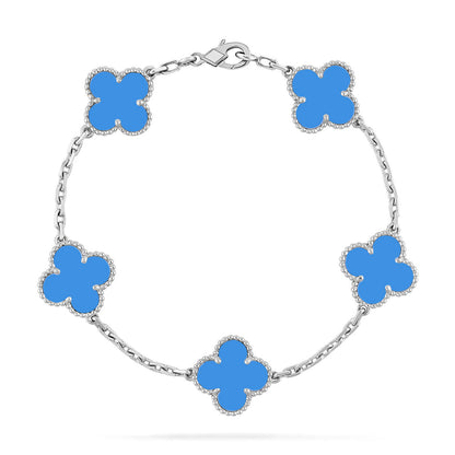 [Love Aura] CLOVER 5 MOTIF BLUE AGATE BRACELET COLLECTION