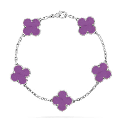 [Love Aura] CLOVER 5 MOTIF VIOLET BRACELET COLLECTION