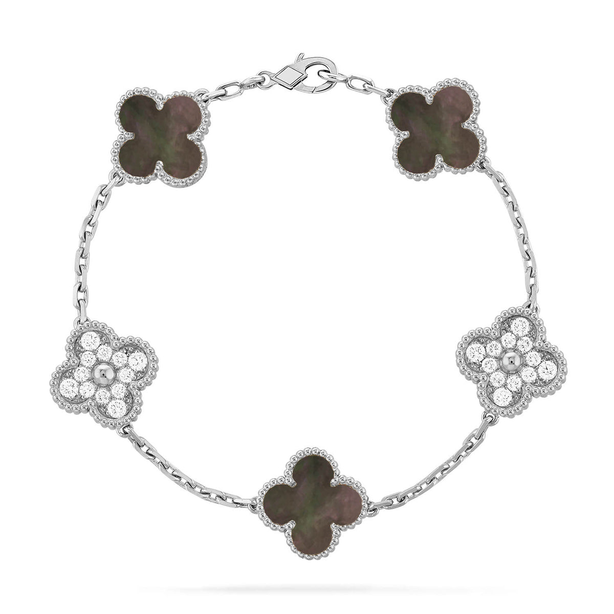 [Love Aura] CLOVER 5 MOTIF GRAY MOP BRACELET COLLECTION