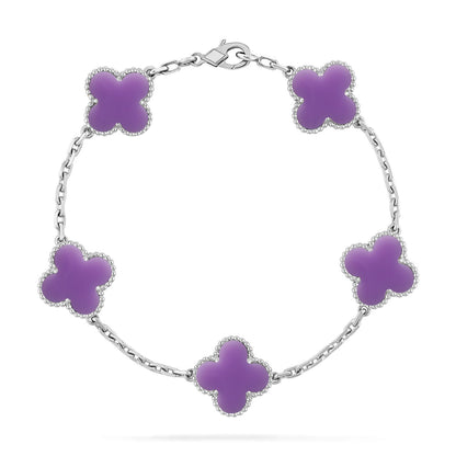 [Love Aura]CLOVER 5 MOTIF LIGHT PURPLE BRACELET COLLECTION