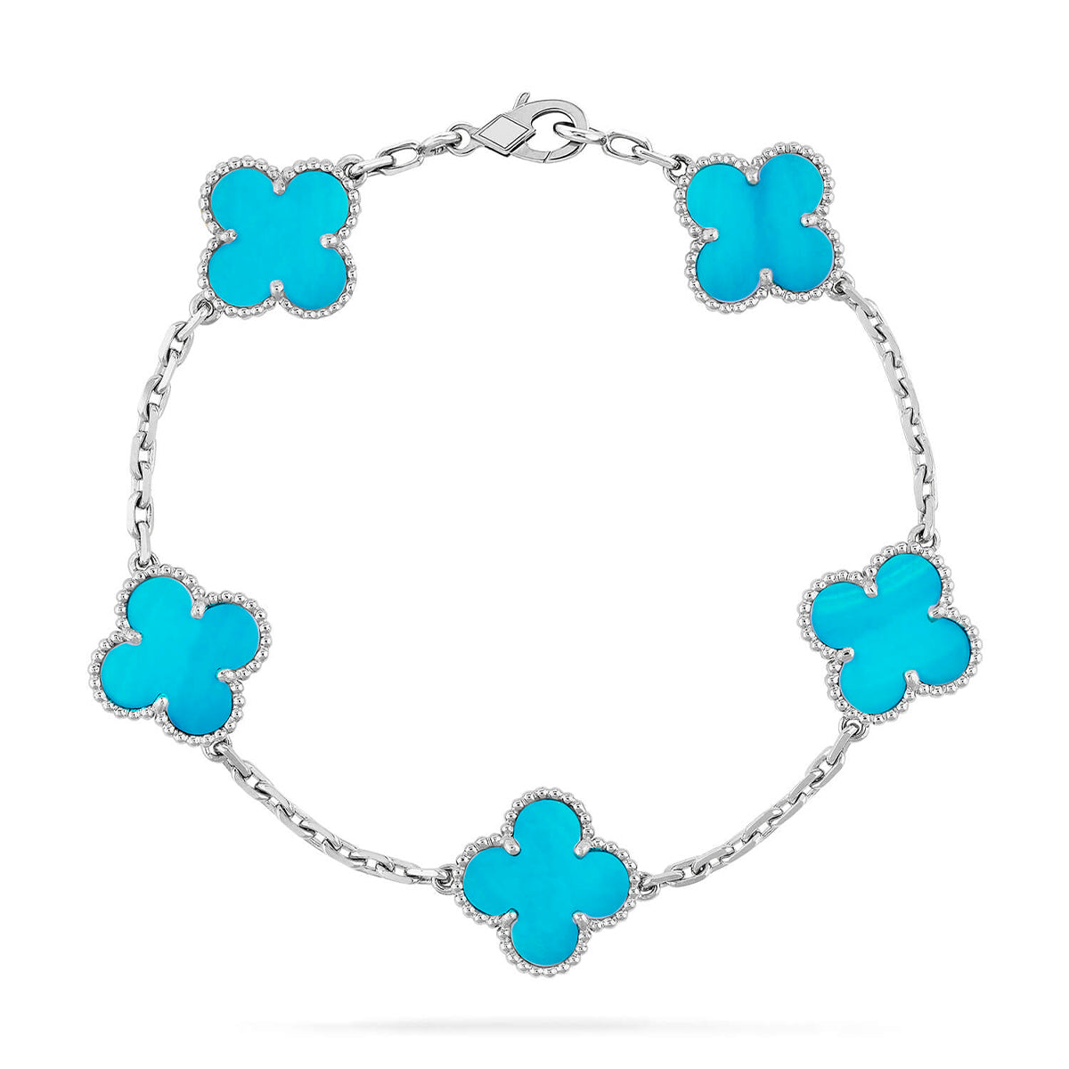 [Love Aura] CLOVER 5 MOTIF TURQUOISE BRACELET COLLECTION