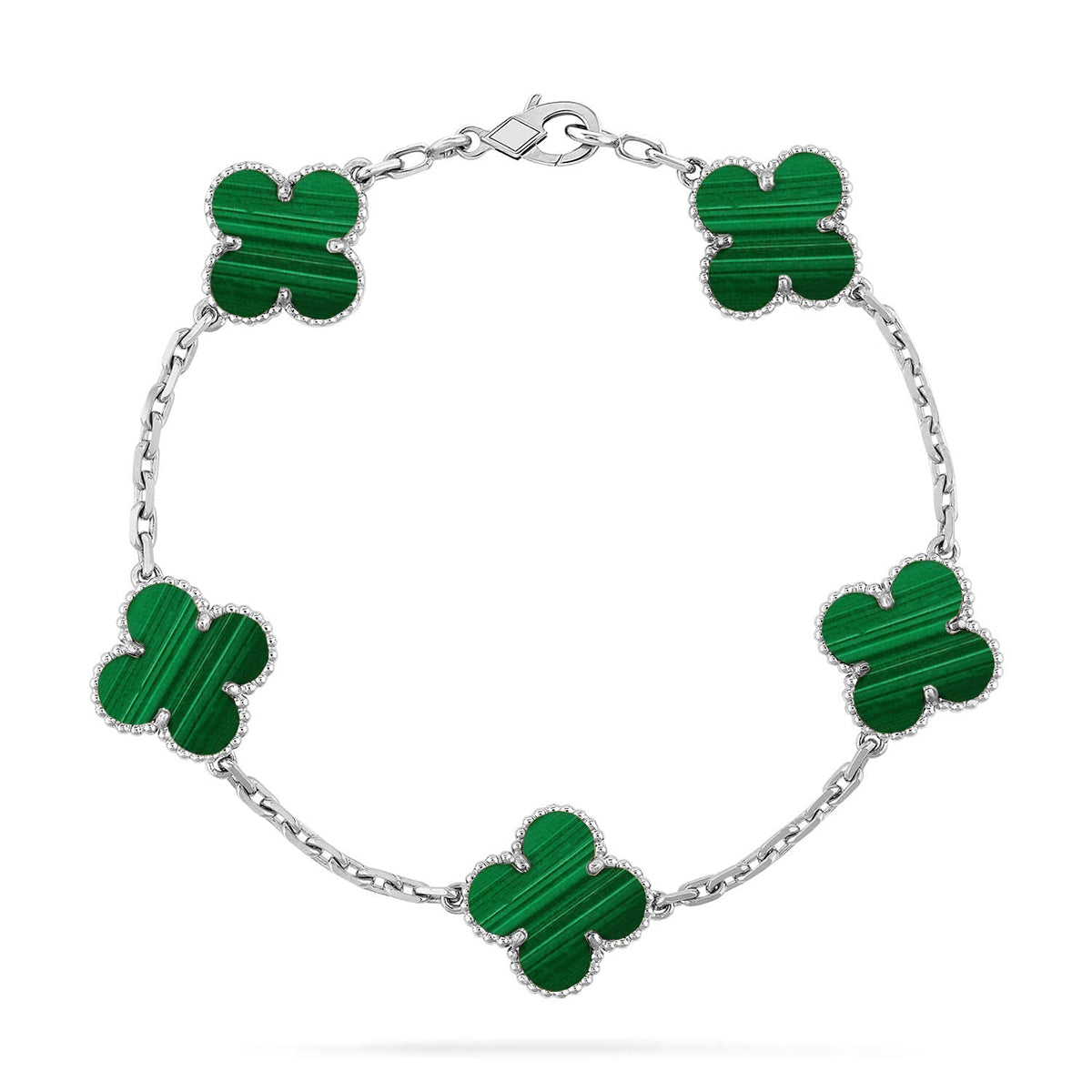[Love Aura] CLOVER 5 MOTIF MALACHITE BRACELET COLLECTION
