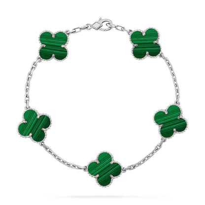 [Love Aura] CLOVER 5 MOTIF MALACHITE BRACELET COLLECTION