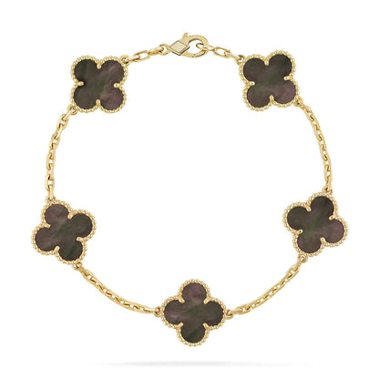 [Love Aura] CLOVER 5 MOTIF GRAY MOP BRACELET COLLECTION