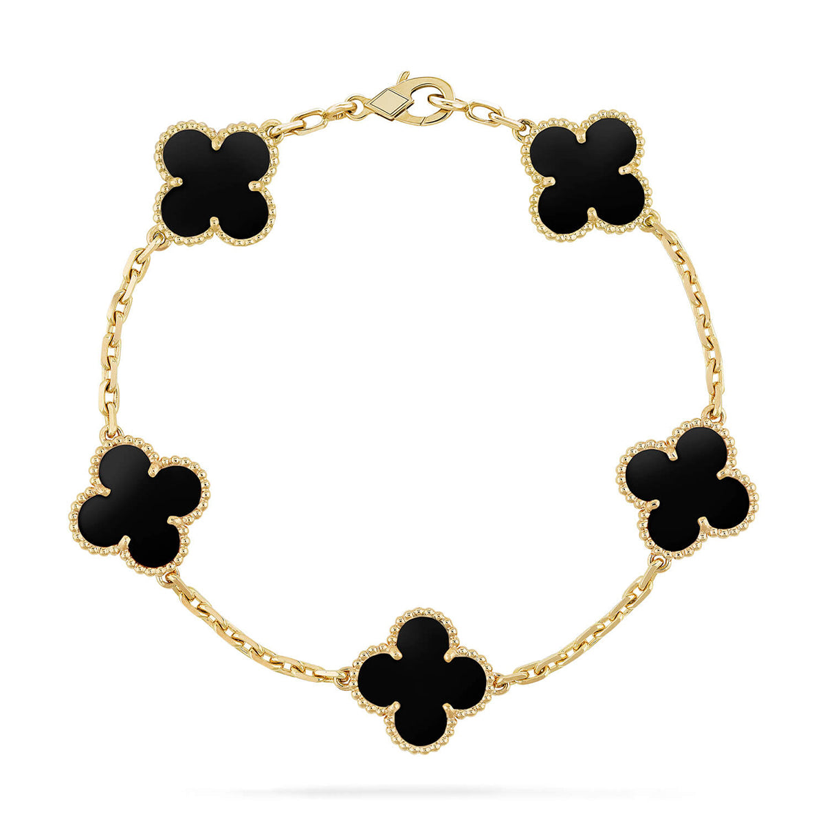 [Love Aura] CLOVER 5 MOTIF ONYXS BRACELET COLLECTION