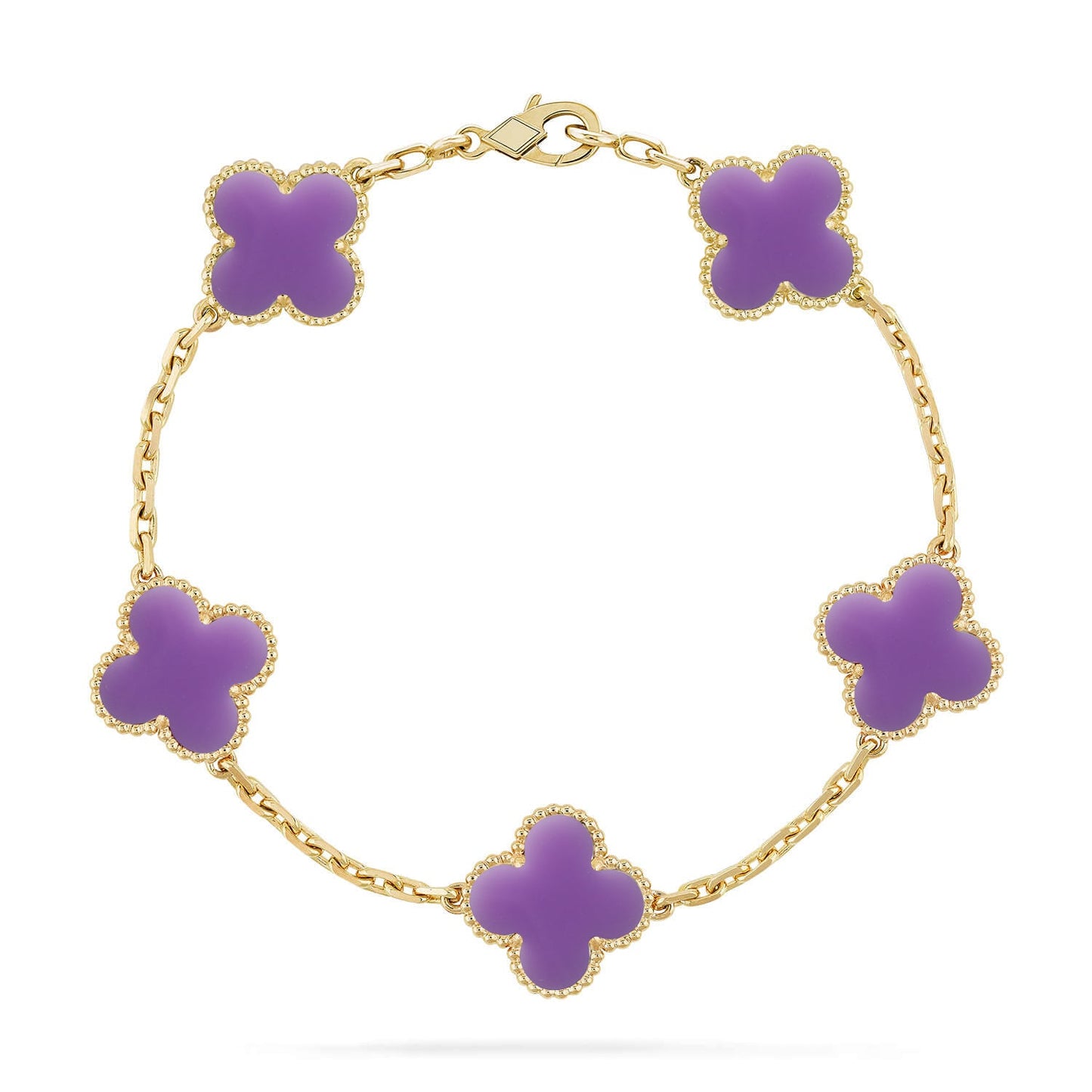 [Love Aura]CLOVER 5 MOTIF LIGHT PURPLE BRACELET COLLECTION