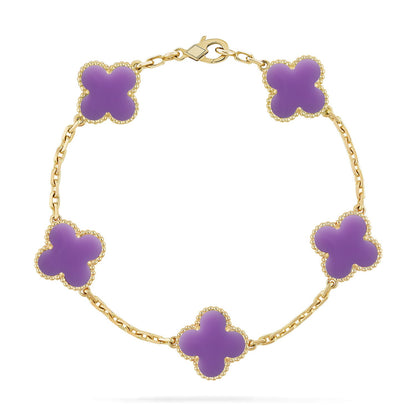 [Love Aura]CLOVER 5 MOTIF LIGHT PURPLE BRACELET COLLECTION