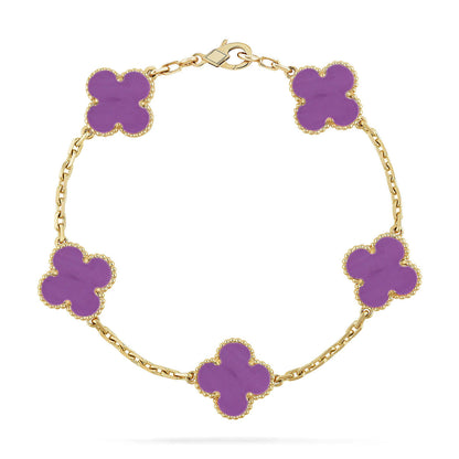 [Love Aura] CLOVER 5 MOTIF VIOLET BRACELET COLLECTION
