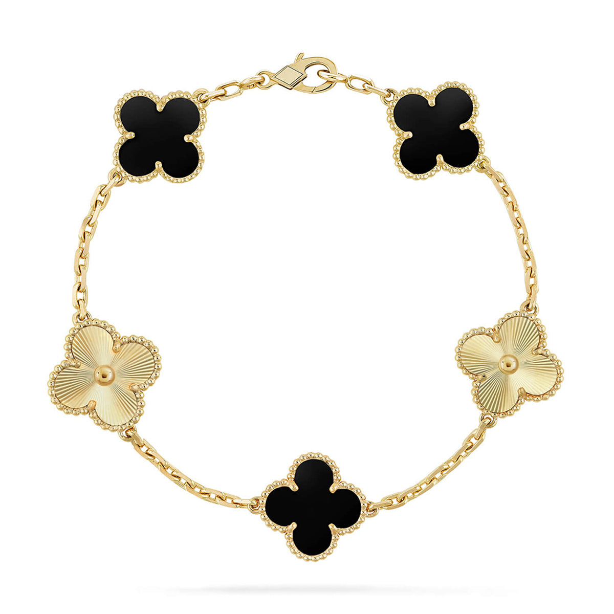 [Love Aura] CLOVER 5 MOTIF ONYXS BRACELET COLLECTION