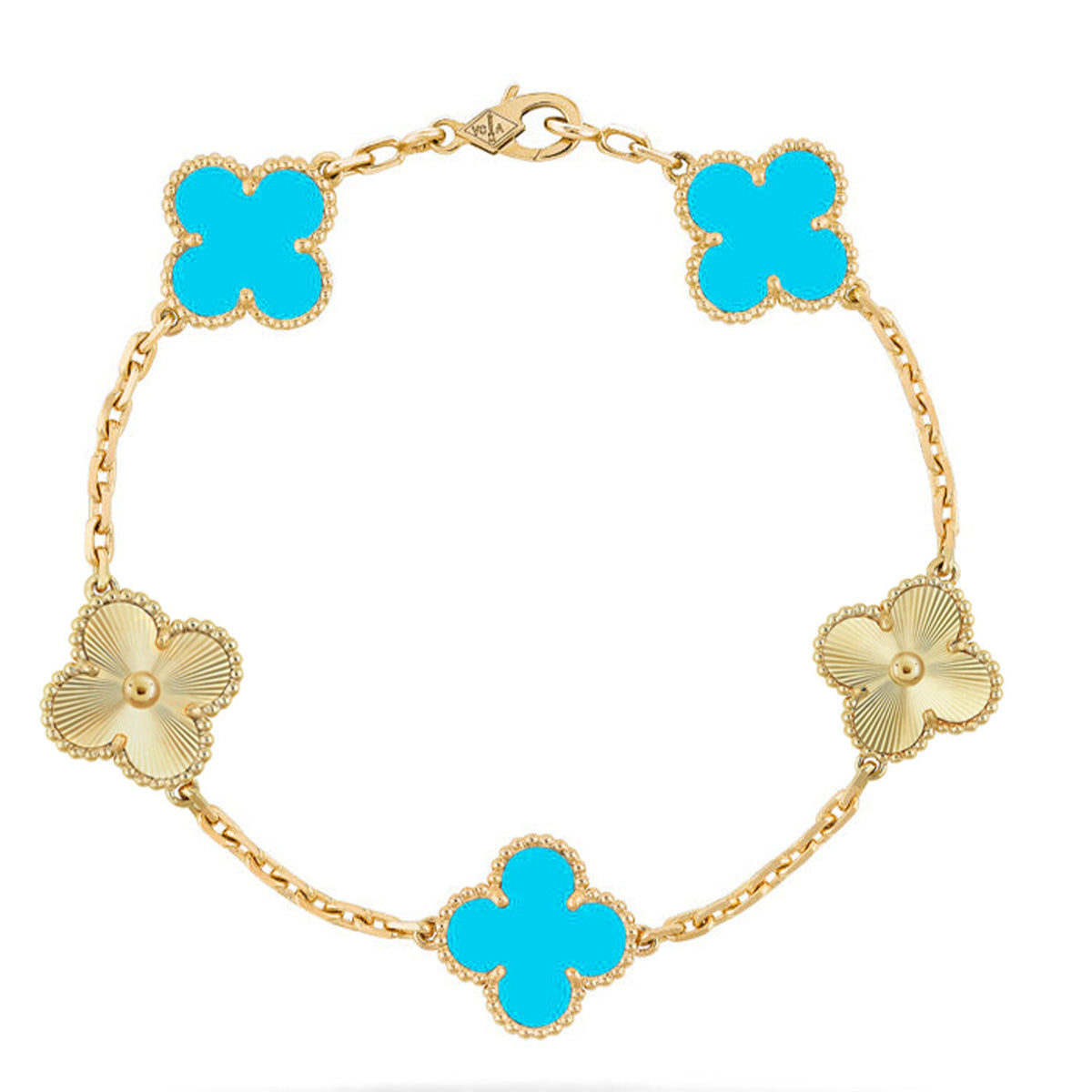 [Love Aura] CLOVER 5 MOTIF TURQUOISE BRACELET COLLECTION