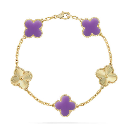 [Love Aura]CLOVER 5 MOTIF LIGHT PURPLE BRACELET COLLECTION