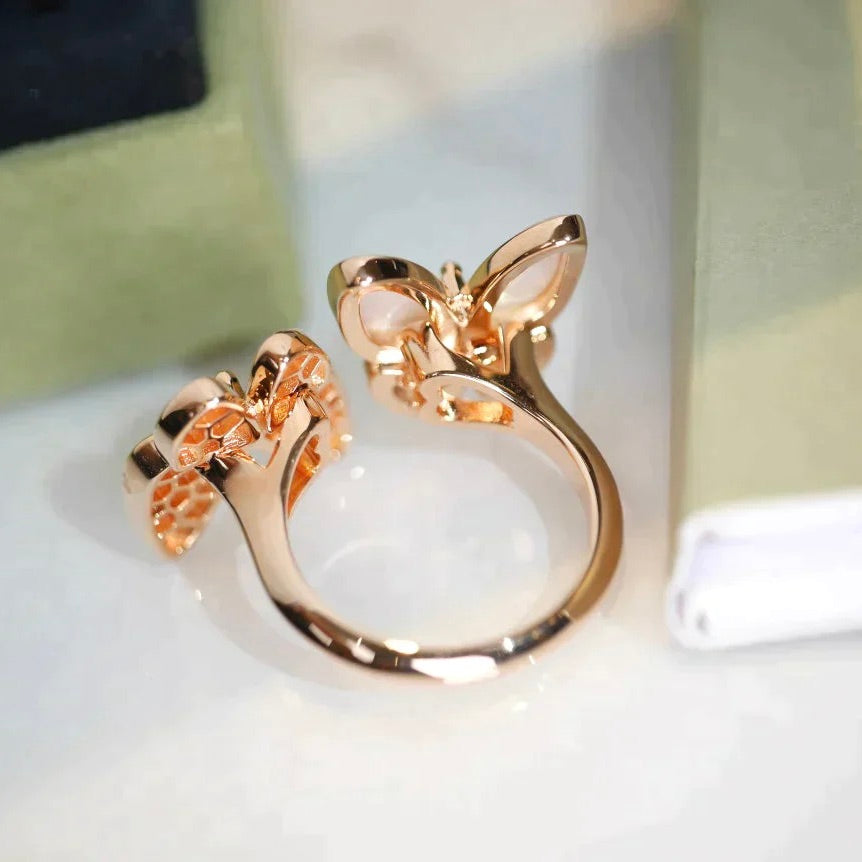 [Love Aura]TWIN BUTTERFLY DIAMOND MOP RING