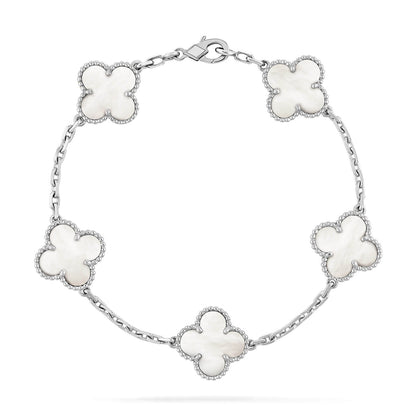[Love Aura]CLOVER SILVER MOP 5 MOTIF BRACELET