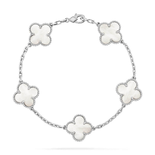 [Love Aura]CLOVER SILVER MOP 5 MOTIF BRACELET