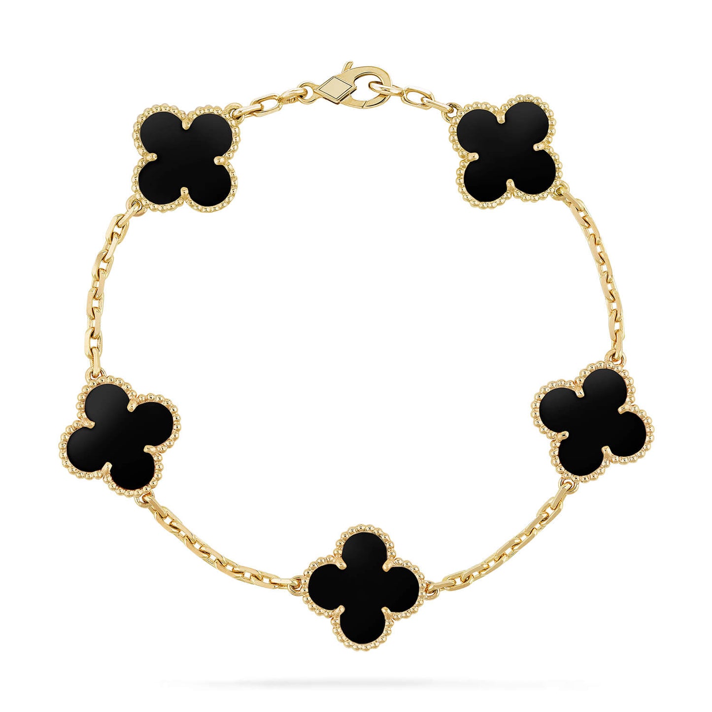 [Love Aura]CLOVER  5 MOTIFS BLACK ONYX BRACELET