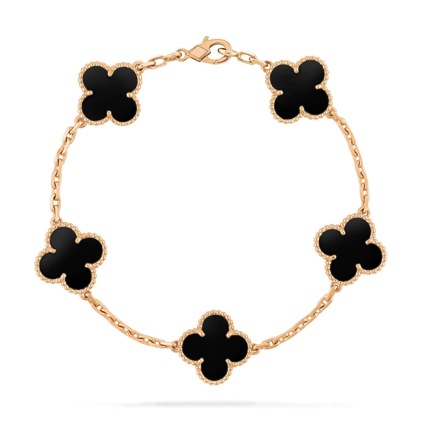 [Love Aura]CLOVER  5 MOTIFS BLACK ONYX BRACELET