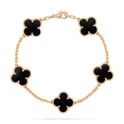 [Love Aura]CLOVER  5 MOTIFS BLACK ONYX BRACELET