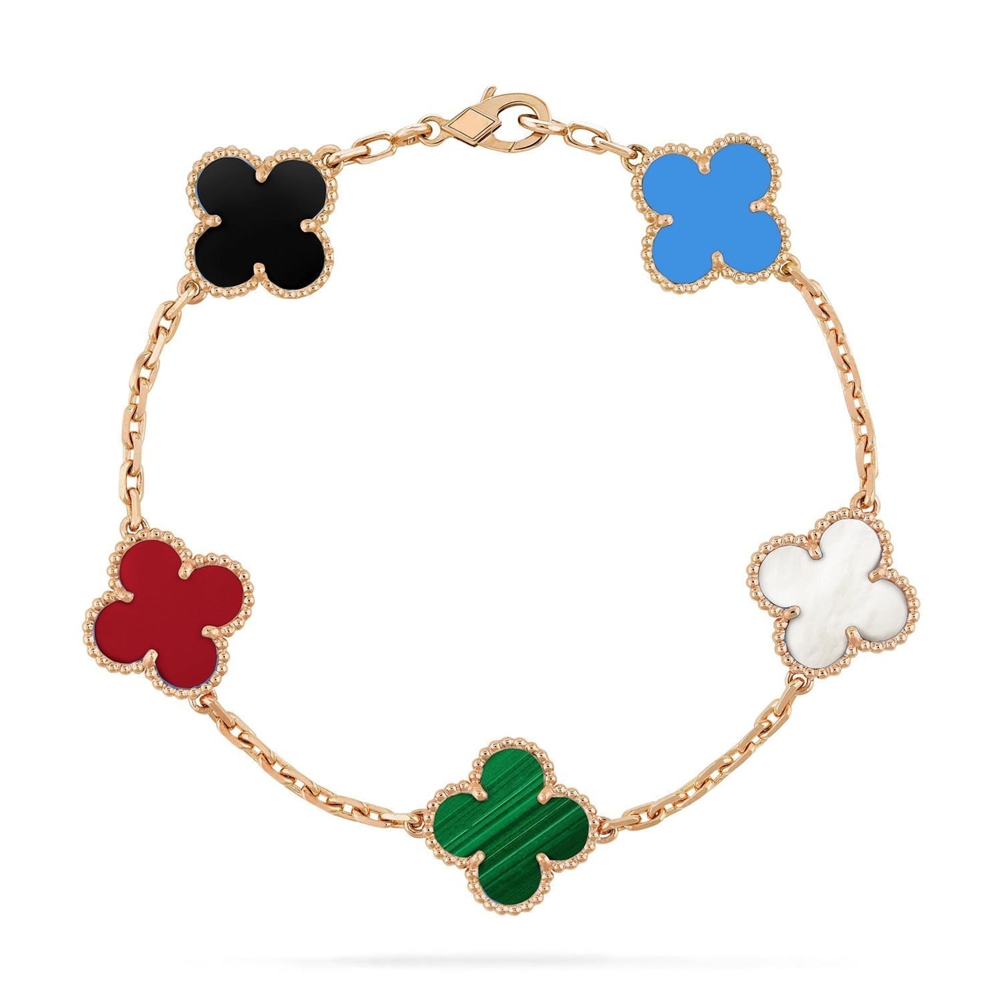 [Love Aura]CLOVER 5 MOTIFS MULTICOLOR BRACELET