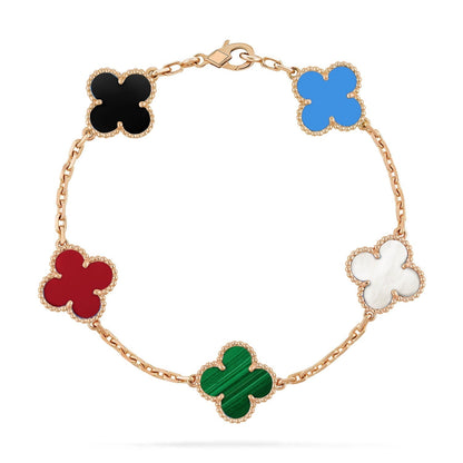 [Love Aura]CLOVER 5 MOTIFS MULTICOLOR BRACELET