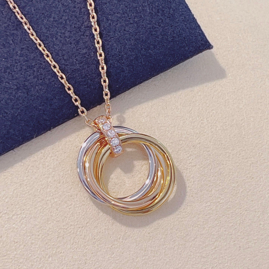 [Love Aura]TRINITY NECKLACE GOLD  DIAMONDS