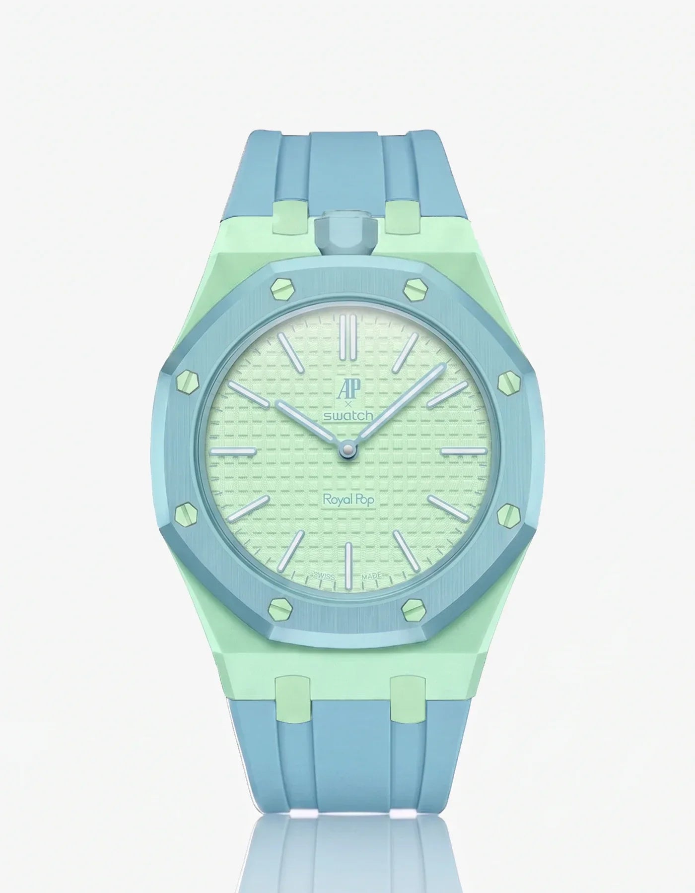 Rubber Strap & Case For AP x Swatch Royal Pop Blaue Acht