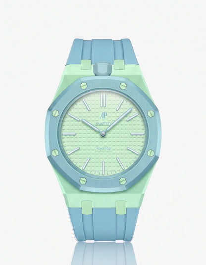 Rubber Strap & Case For AP x Swatch Royal Pop Blaue Acht