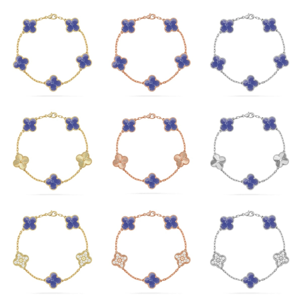 [Love Aura]CLOVER 5 MOTIF BLUE VEINS BRACELET COLLECTION