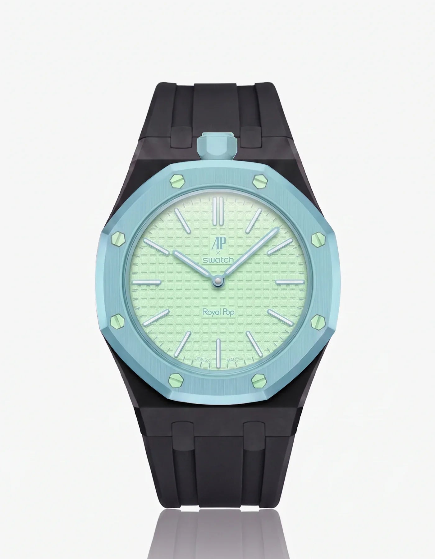 Rubber Strap & Case For AP x Swatch Royal Pop Blaue Acht