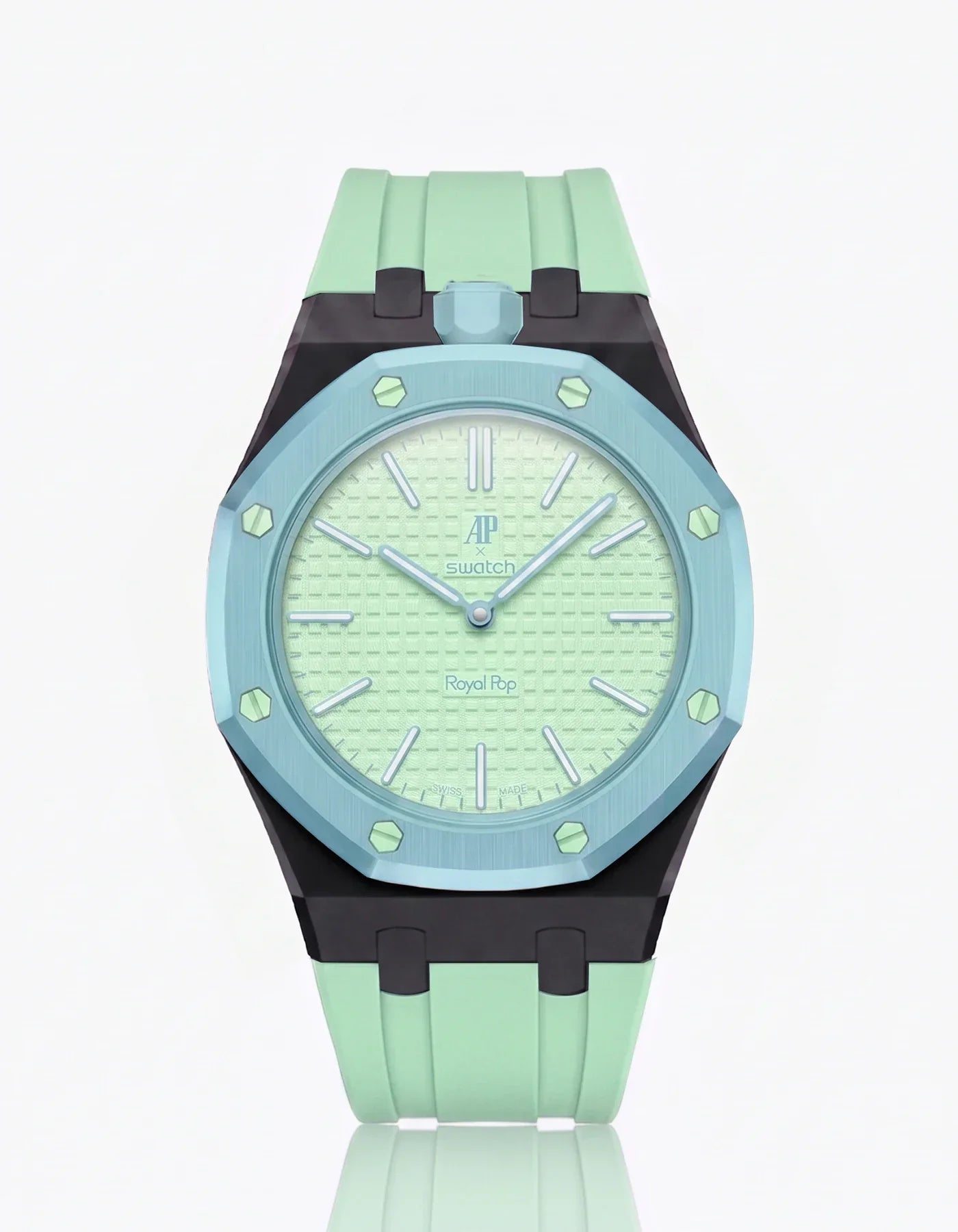 Rubber Strap & Case For AP x Swatch Royal Pop Blaue Acht