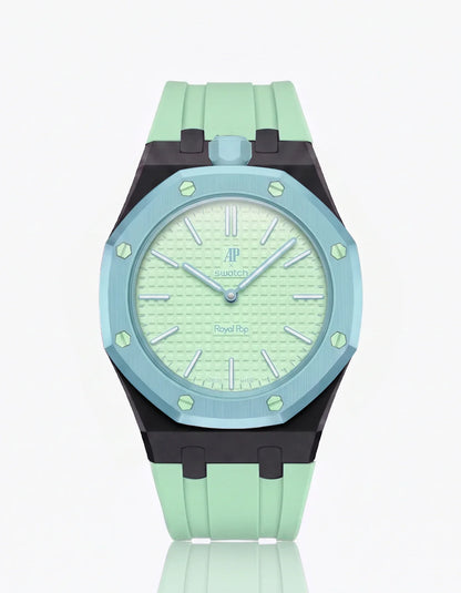Rubber Strap & Case For AP x Swatch Royal Pop Blaue Acht