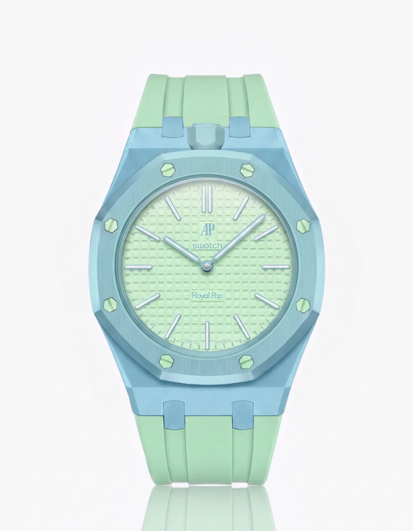 Rubber Strap & Case For AP x Swatch Royal Pop Blaue Acht