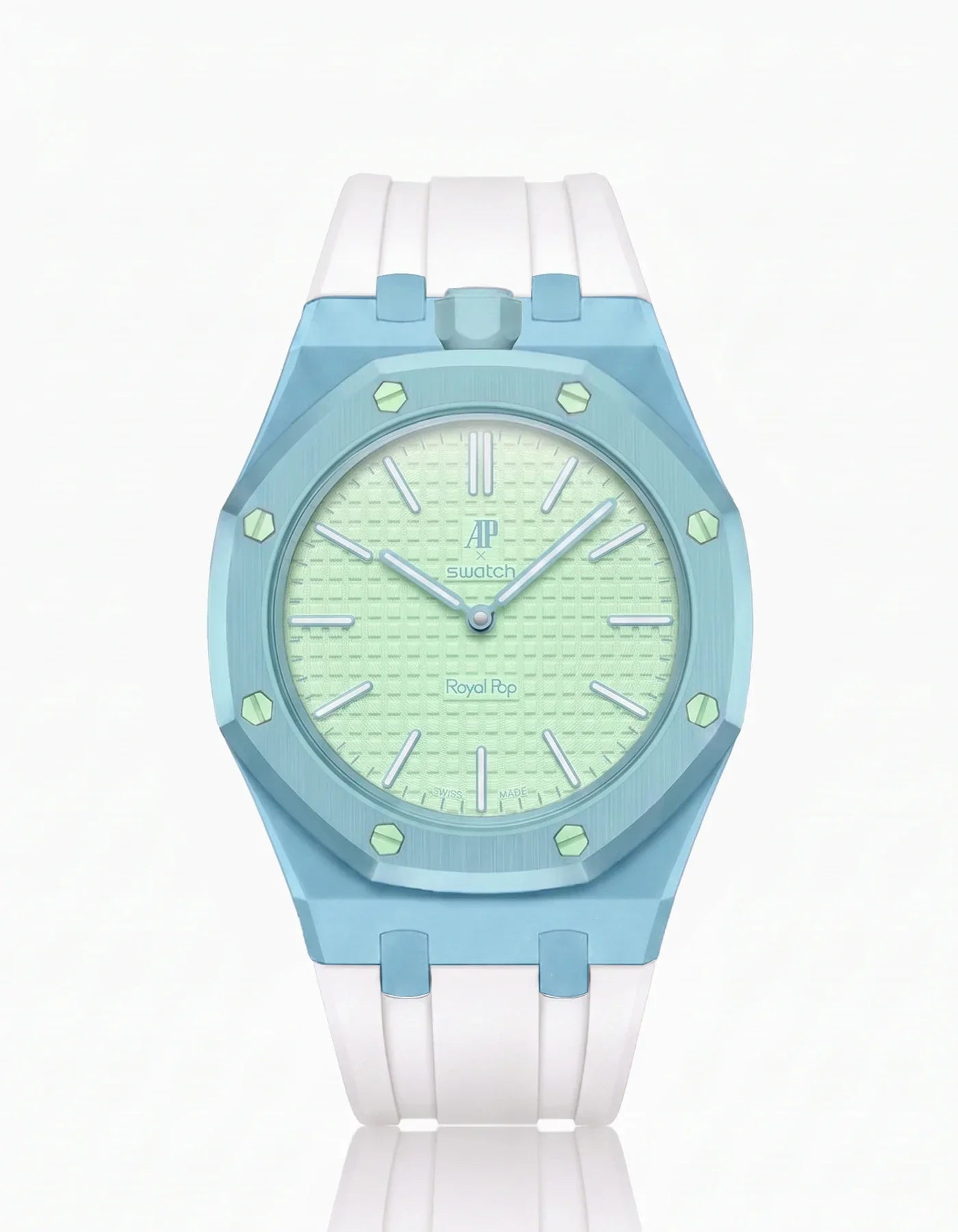 Rubber Strap & Case For AP x Swatch Royal Pop Blaue Acht