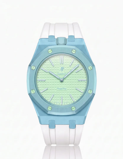 Rubber Strap & Case For AP x Swatch Royal Pop Blaue Acht
