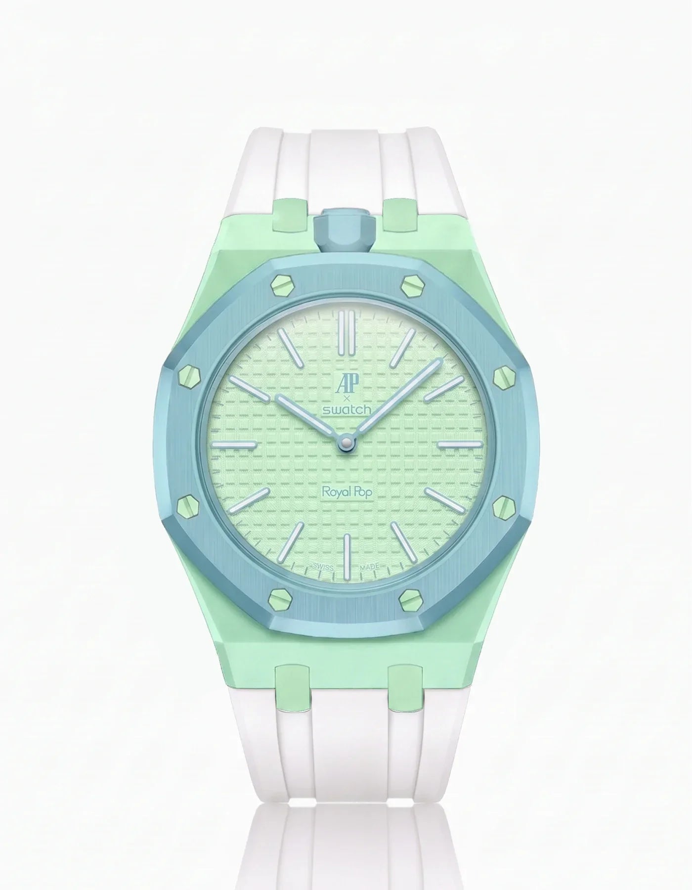 Rubber Strap & Case For AP x Swatch Royal Pop Blaue Acht
