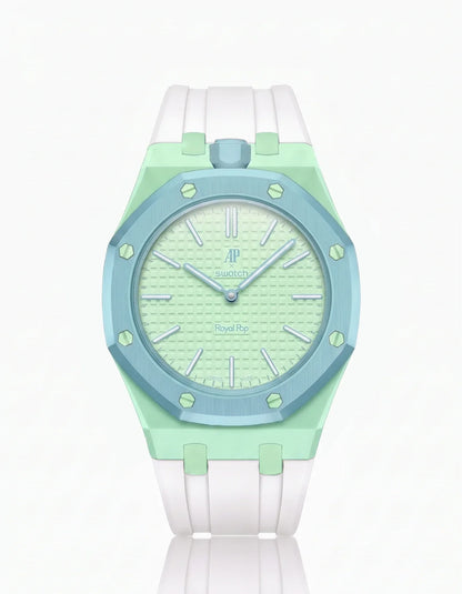 Rubber Strap & Case For AP x Swatch Royal Pop Blaue Acht