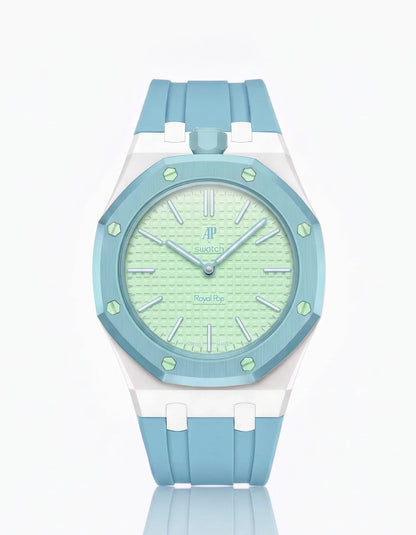 Rubber Strap & Case For AP x Swatch Royal Pop Blaue Acht